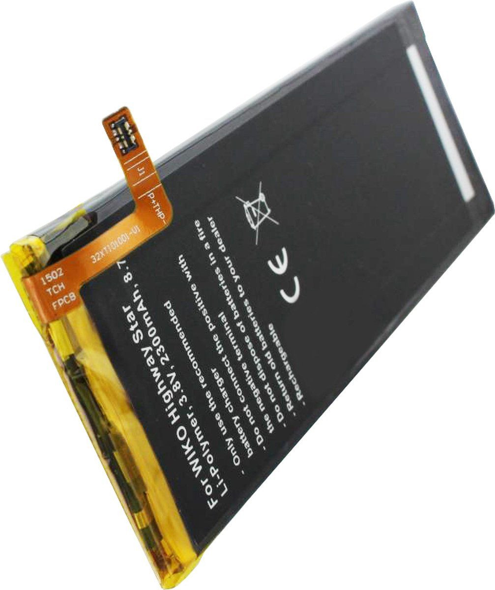 Accucell Batterij voor Wiko Highway Star en Highway Star 4G Dual SIM TLP15016, B/D/H: 112,10 x 41,70 x 3,20 mm