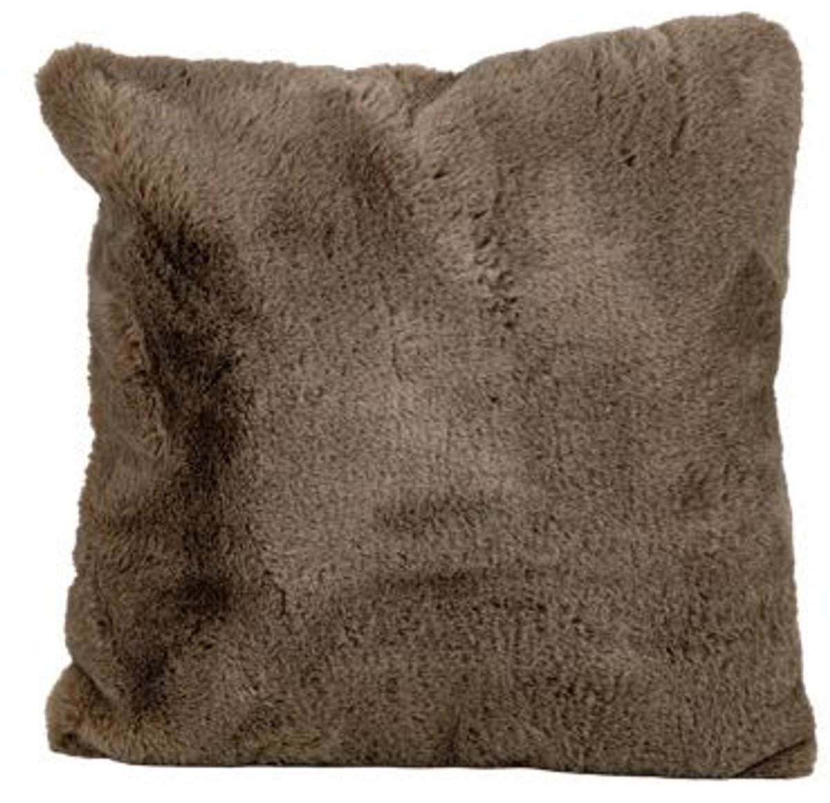Cosy @ Home Kussen Thick Faux Rabbit Fur Taupe 45x45 cm Polyester