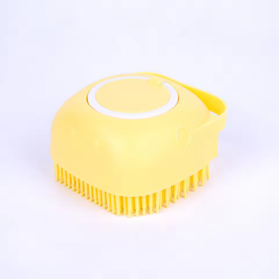Perfect Picks Market PawSpa Silicone Pet Bath Brush & Shampoo Dispenser For Dogs And Cats yellow