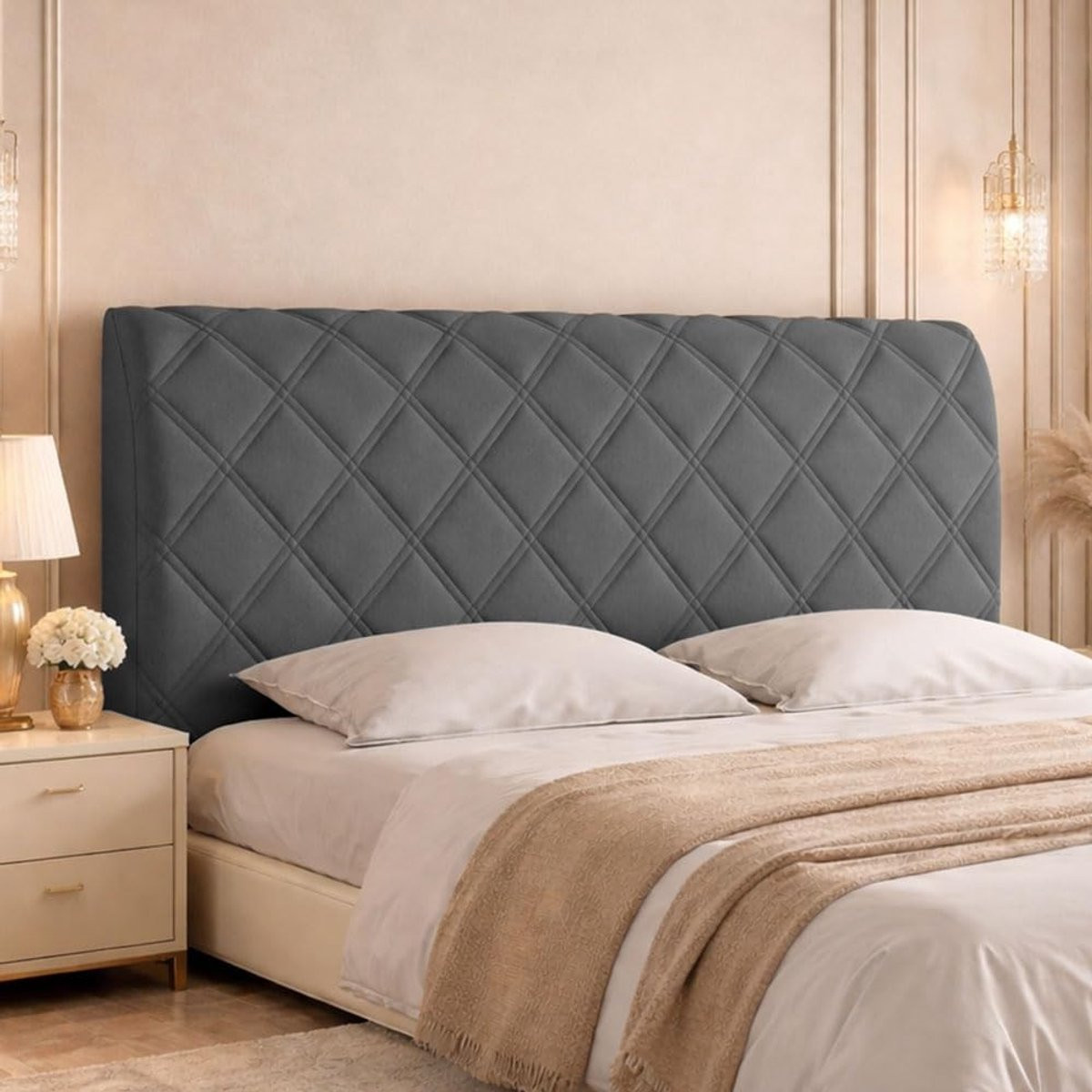 Dailygoods Rekbare Stofdichte Hoofdbordhoes voor volwassenen - 180 cm