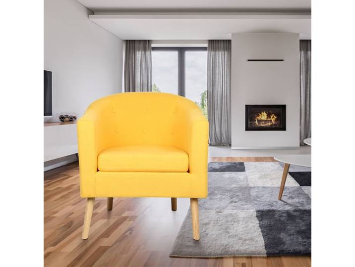 MIPAN. Fauteuil Cabriolet - Fauteuil avec Accoudoirs - Canapé avec Dossier Siège Rembourré Pour Salon Chambre Bureau - Jaune