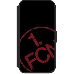 Nivocase Klapphülle für Apple iPhone 8 Handyhülle aus Kunst Leder NIVOflip schwarz 1. FCN Fanartikel Textur (Apple iPhone 8), Smartphone Hülle, Schwarz