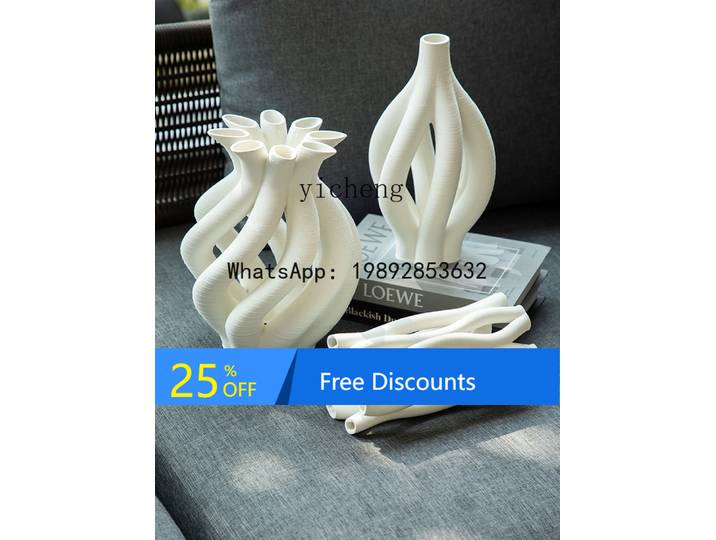 Vase en céramique minimaliste moderne, Design créatif, décoration de salon, lumière assortie pour la maison, luxe