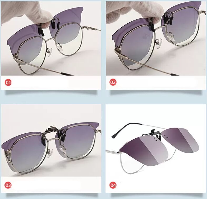 INF Polarisierte Clip-on-Sonnenbrille - für Autofahren & Outdoor Schwarz+Grau