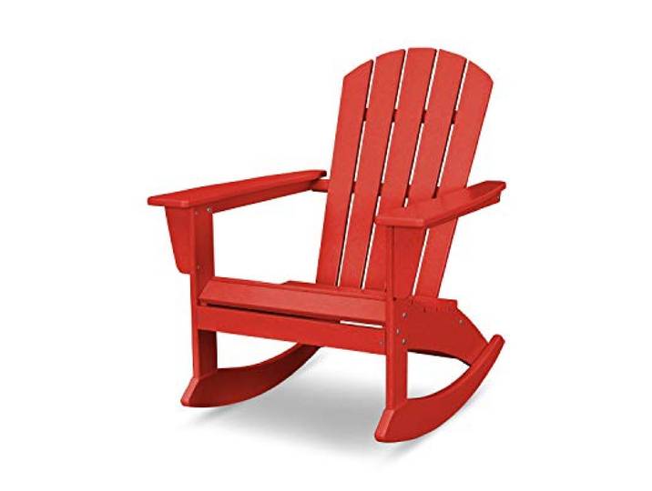 Polywood® Nautical Adirondack Rocking Chair in Sunset Red