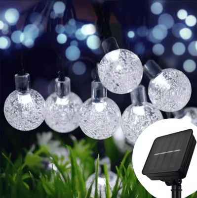 Inspire Curations Solar Bubble Ball String Lights For Outdoor Garden Decor white 12m 100led