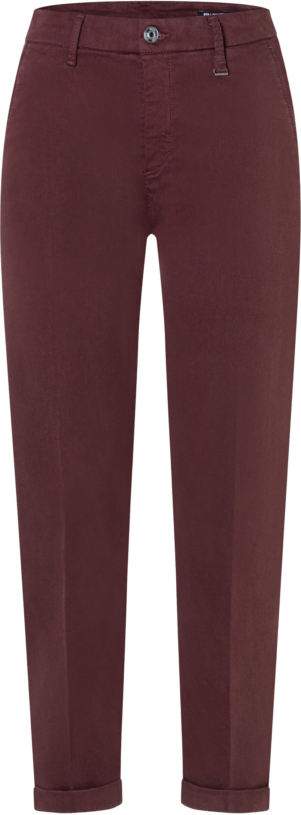 Chinohose MAC, Damen, Gr. 38, N-Gr, rot (smoky purpel), Web, Obermaterial: 36% Lyocell, 36% Modal, 16% Baumwolle, 10% Elastomultiester, 2% Elasthan, slim fit knöchellang, Hosen Chinohose, Elastischer Materialmix mit hervorragendem Rücksprung-Verhalten smo