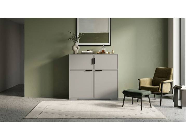 Buffet - avec de nombreuses options Mélaminé premium Gris