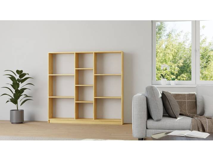 Grande bibliothèque moderne sur mesure Hêtre Naturel huilé