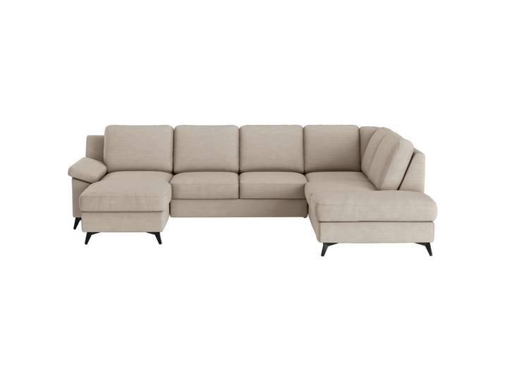 Cotta Wohnlandschaft, Beige, Metall, 6-Sitzer, U-Form, 309x204 cm, Made in EU, Stoffauswahl, Rücken echt, Wohnzimmer, Sofas & Couches, Wohnlandschaften, Wohnlandschaft U-Form