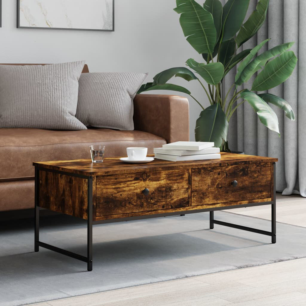 Borough Wharf Hubler Coffee Table with Storage Brown Oak