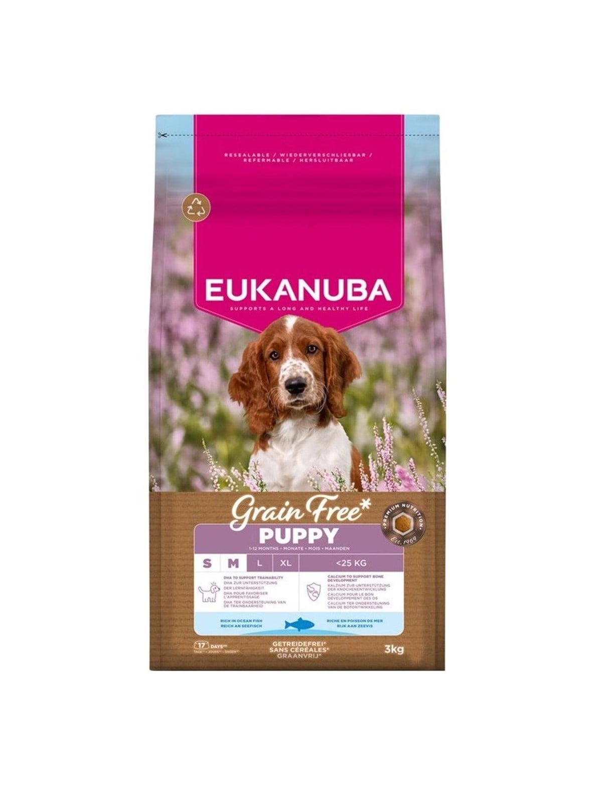 Eukanuba Grain Free Puppy Small/Medium Meeresfisch - Trockenfutter für Hunde - 3kg