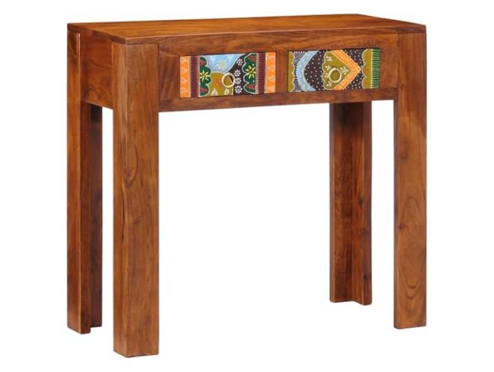 XHNIFBN Konsolentisch 80x35x75 cm Massivholz Akazie Flurtisch Stabiler Beistelltisch aus Akazie mit Schubladen und Ablage fuer Flur, Wohnzimmer und Schlafzimmer.
