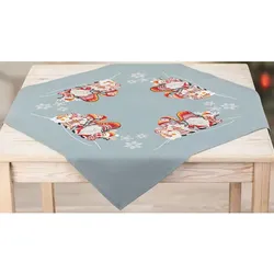 Stickmitteldecke "Winter-Family"