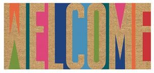 Evergreen 22 in. x 10 in. Welcome Flocked Sassafras Coir Switch Mat