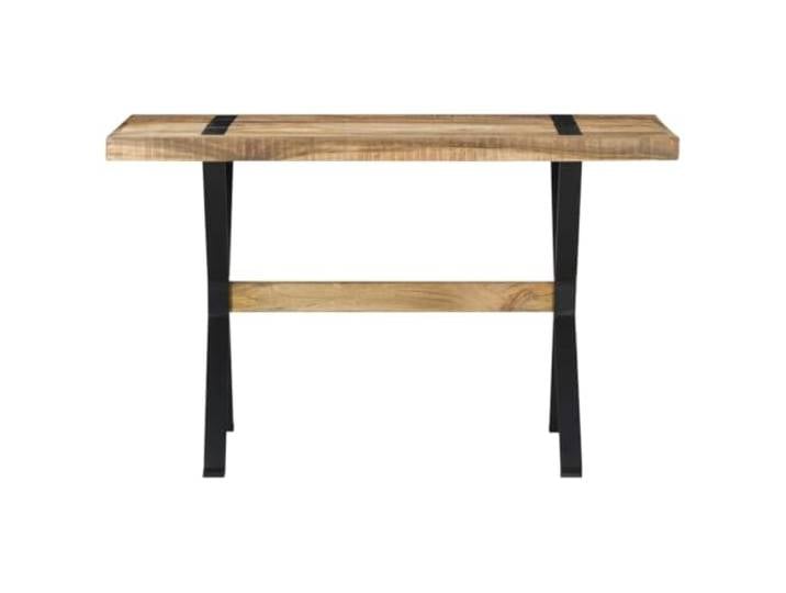 HKQWPBF Esstisch 120x60x76 cm Raues Mangoholz Industriestil, pulverbeschichtete Stahlbeine, robustes Hartholz, Esszimmer, Küche