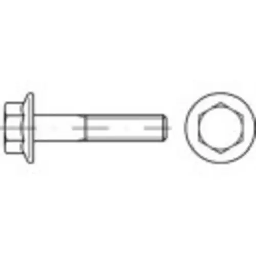 TOOLCRAFT 1067569 Sechskantschrauben mit Flansch M6 45mm Außensechskant DIN 6921 Edelstahl A2 200St.