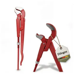 Dönges Eckrohrzange, mit S-Maul, CV Stahl, rot lackiert, Größe 1.1/2 "
