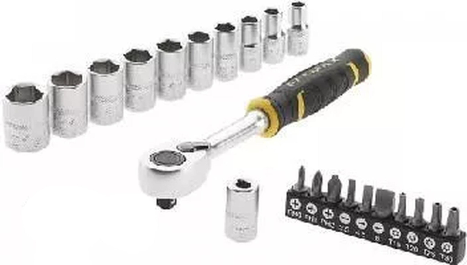 Stanley BlackDecker FatMax FMMT82680-0 Ratelset 3/8 inch met 120 tanden en bits, meerkleurig