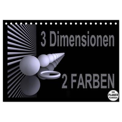 3 Dimensionen - 2 Farben (Tischkalender 2027 DIN A5 quer), CALVENDO Monatskalender
