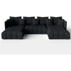 WOHNLANDSCHAFT Mersino Anthrazit 353/180/83 cm – Wohnlandschaft fürs Wohnzimmer