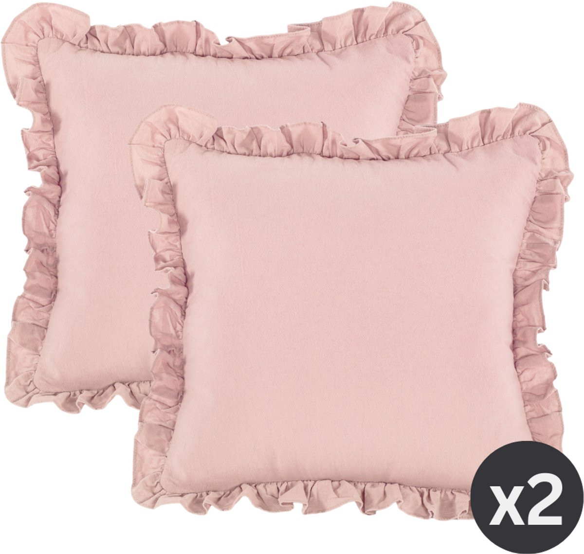 Sierkussen ABBY gevuld - Roze - 45 x 45 cm