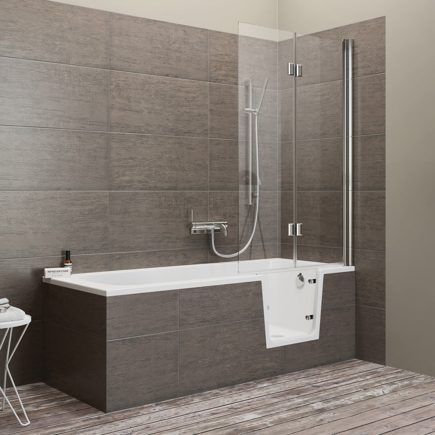 Steinkamp easy entry bathtub 180 x 80 cm with glass door right ST003BWTSTYR-R1
