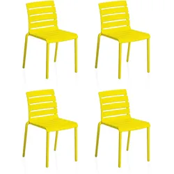 KETTLER PONZA Stapelstuhl 4er Set, gelb Kunststoff