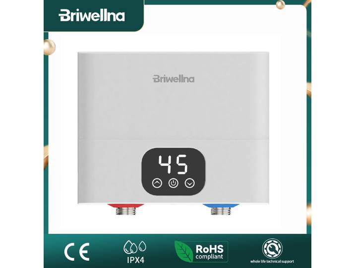 Briwellna Mini chauffe-eau électrique sans réservoir 110 V/220 V sous évier chauffe-eau instantané sur évier chauffe-eau instantané