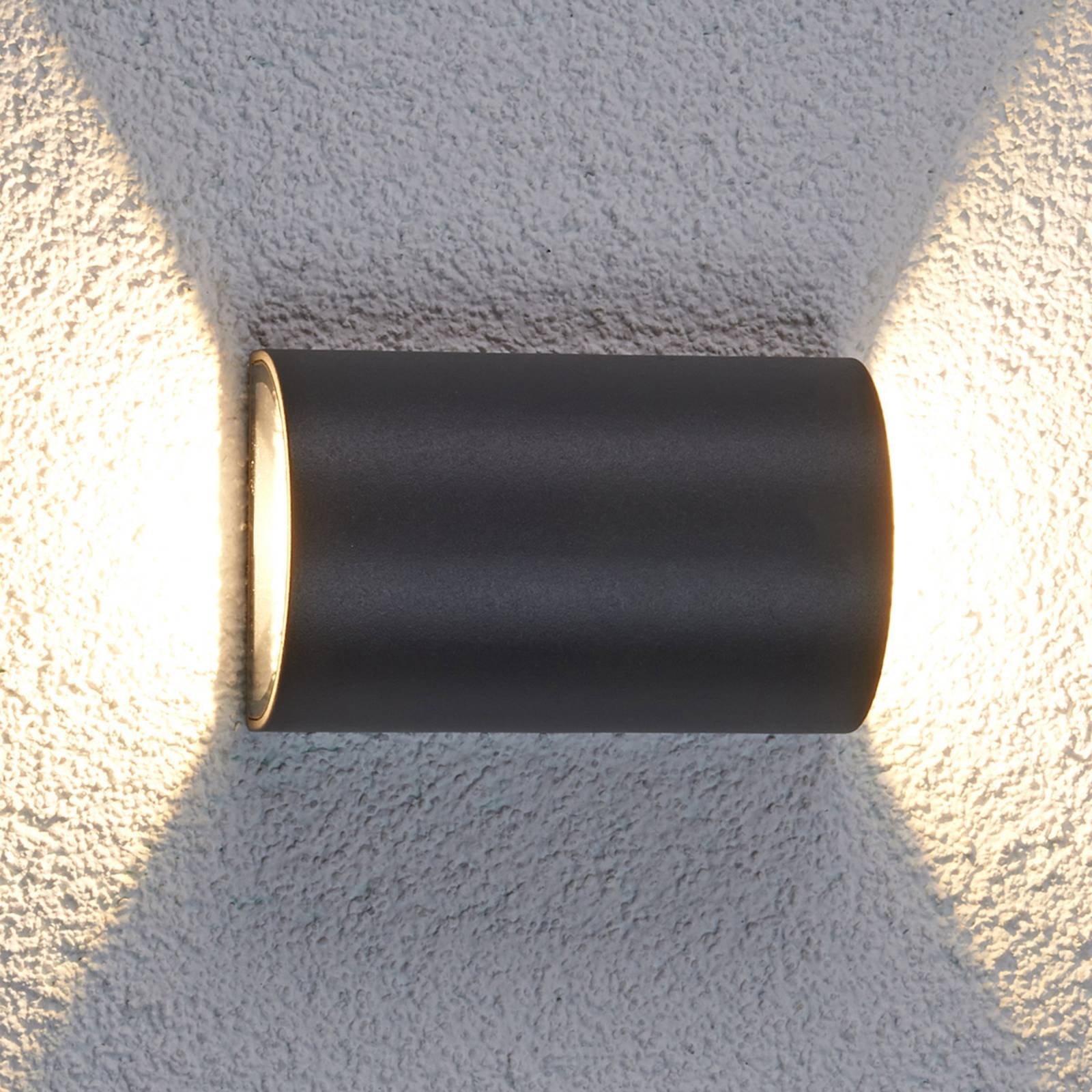 LED Aussenwandleuchte JALE Lucande, schwarz, Aluminium, Modern, LED Wandleuchte außen