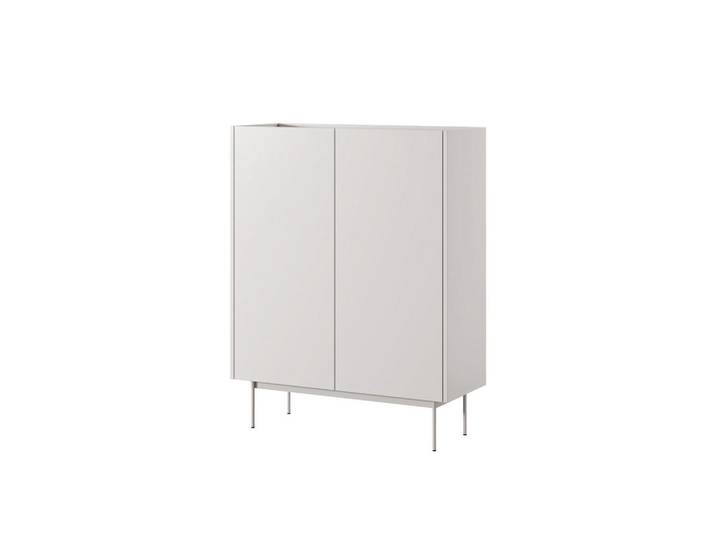 Ravio Moderne Hochkommode Lumo Kw2D (Kaschmir Matt, Eiche Linea, Metallfüße, Soft-Close), Kaschmir, Eichefarben, Rechteckig, 97x122x37 cm, Kleinmöbel, Kommoden, Highboards