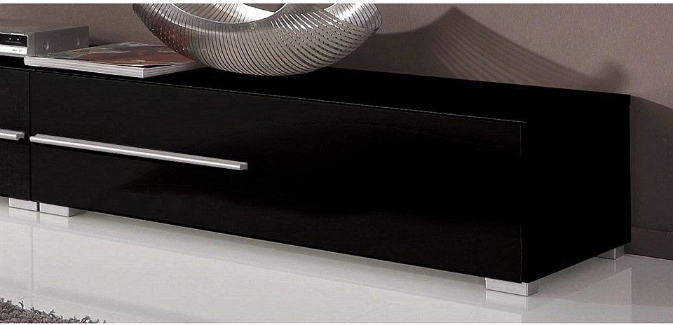 Lowboard HÖLTKEMEYER "Aqua", schwarz (schwarz, schwarz), Sideboards, Lowboard, Schönes Anbauprogramm in 2 hochglänzenden Farben, Breite 80 cm schwarz, schwarz Einheitsgröße