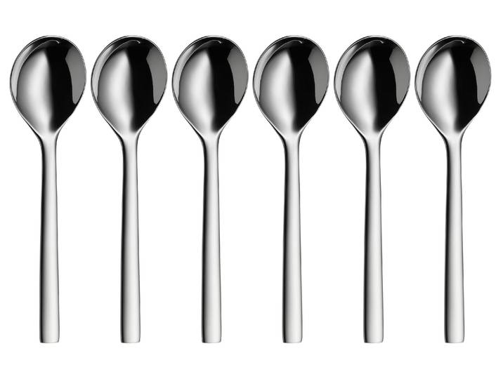 Schöpflöffel WMF Suppenlöffel 6er Set NUOVA , silber (silberfarben), Cromargan Edelstahl Rostfrei 18/10, Kochlöffel, Schöpflöffel