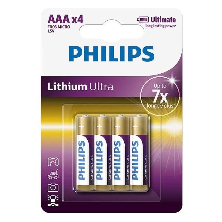 Philips Lithium Ultra LR03 (AAA/L92) (4 Stk., AAA) (FR03LB4A/10)