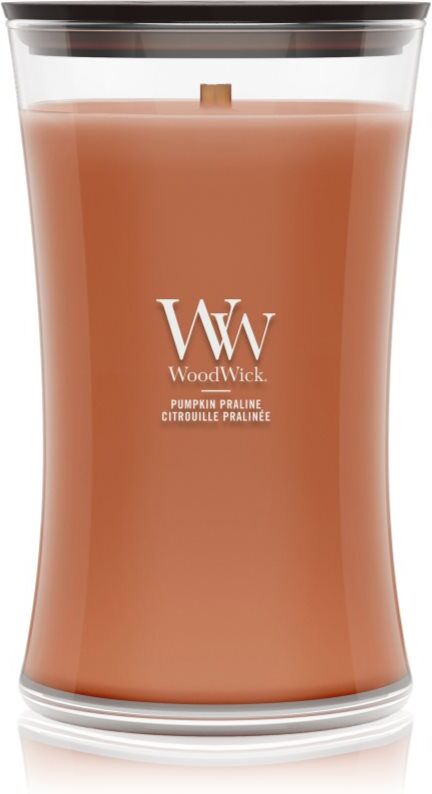 Woodwick Pumpkin Praline bougie parfumée avec mèche en bois 610 g