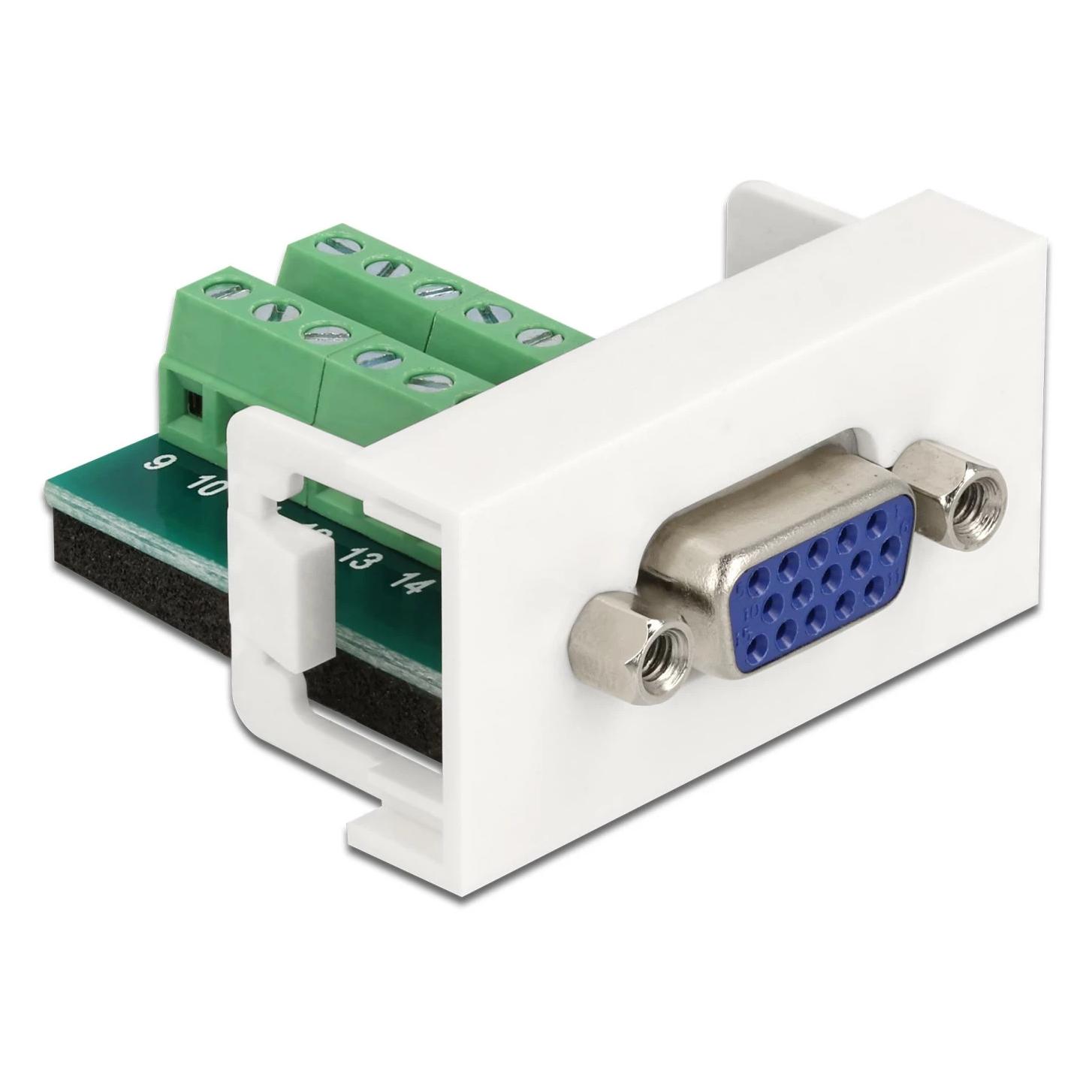 Delock Easy 45 Modul VGA Buchse zu 16 Pin Terminalblock 22,5 x 45 mm (VGA) (81346)