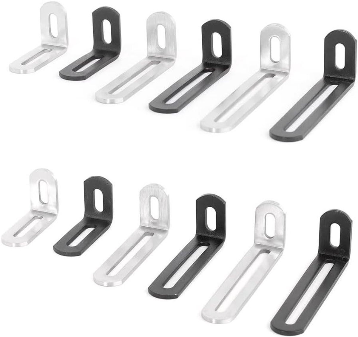 Set van 2 grijze verstelbare hoekbeugels van 80mm voor het verstevigen van meubels