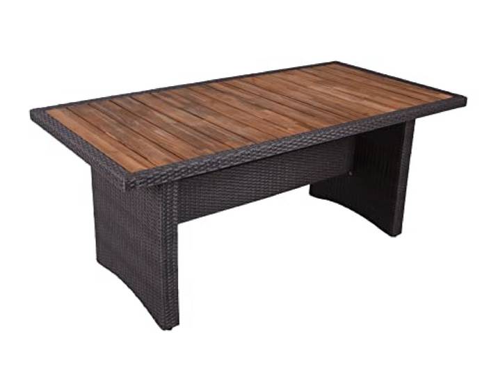 Tisch Braga 180cm grau Polyrattan Akazie Gartentisch Garten Gartenmöbel Möbel