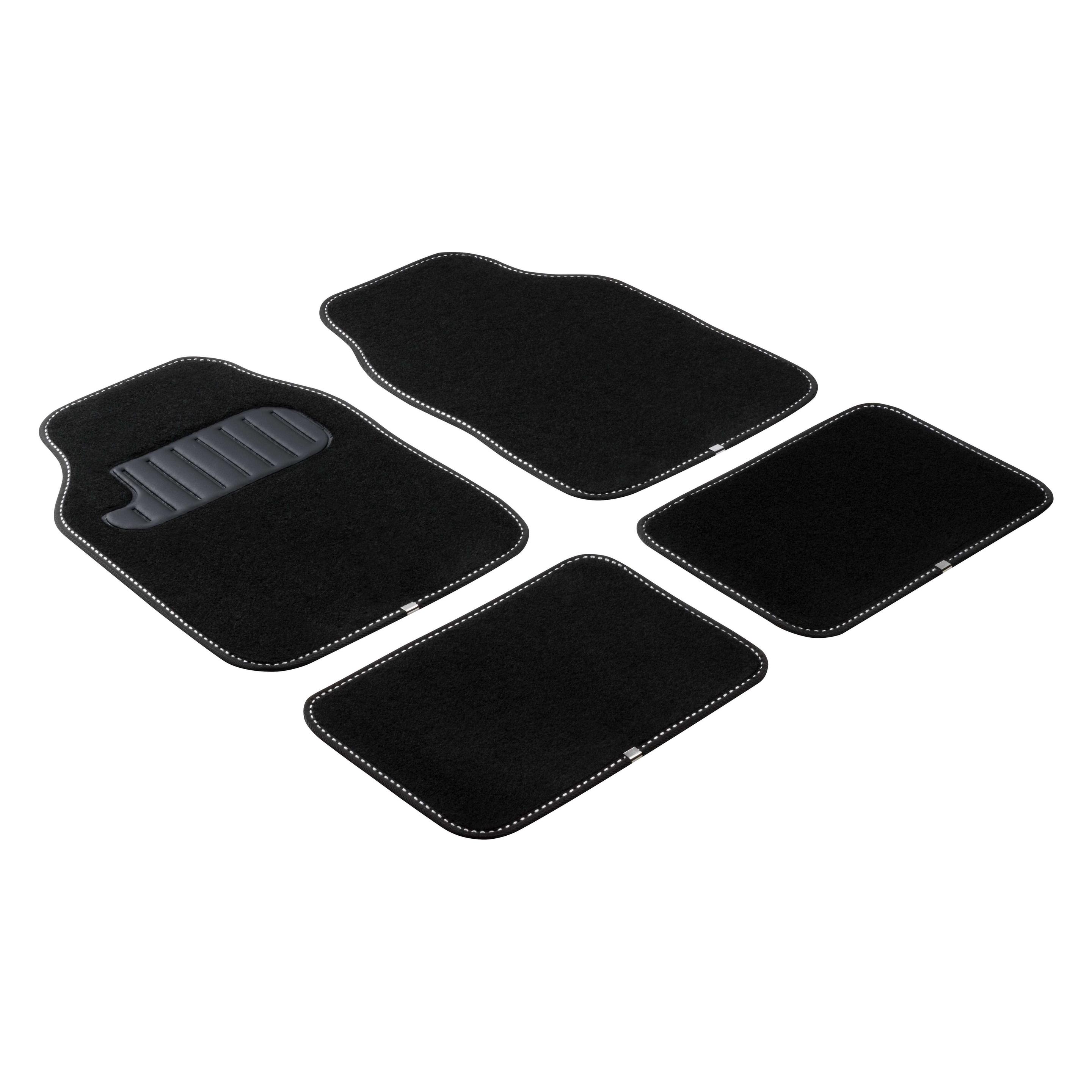 Walser Autoteppich The Color schwarz / weiss (2 Vordermatten + 2 Rückmatten) (29012)
