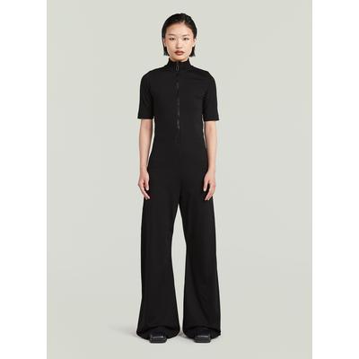 Jumpsuit G-STAR "Wide Leg Jumpsuit", Damen, Gr. XXS, Normalgrößen, schwarz (dk schwarz), Obermaterial: 100% Baumwolle, Overalls Jumpsuit