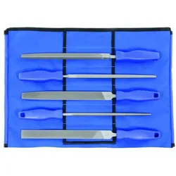 F. Dick, Raspel + Feile, Vielzweck-Feilensatz 5-teilig in Rolltasche Hieb 1 (Hieb 1, 200 mm)