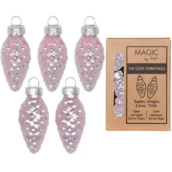 12 Glaszapfen 4,5cm Christbaumschmuck Weihnachtskugeln Weihnachtsbaumschmuck