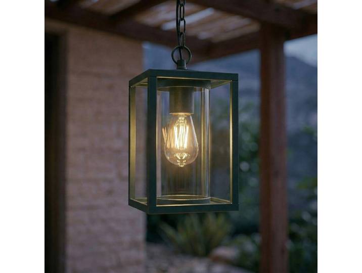 Lucande Außenhängeleuchte Ferda, grün, IP44, Glas, E27 Ferda Lucande, dimmbar, grün, Aluminium, Modern