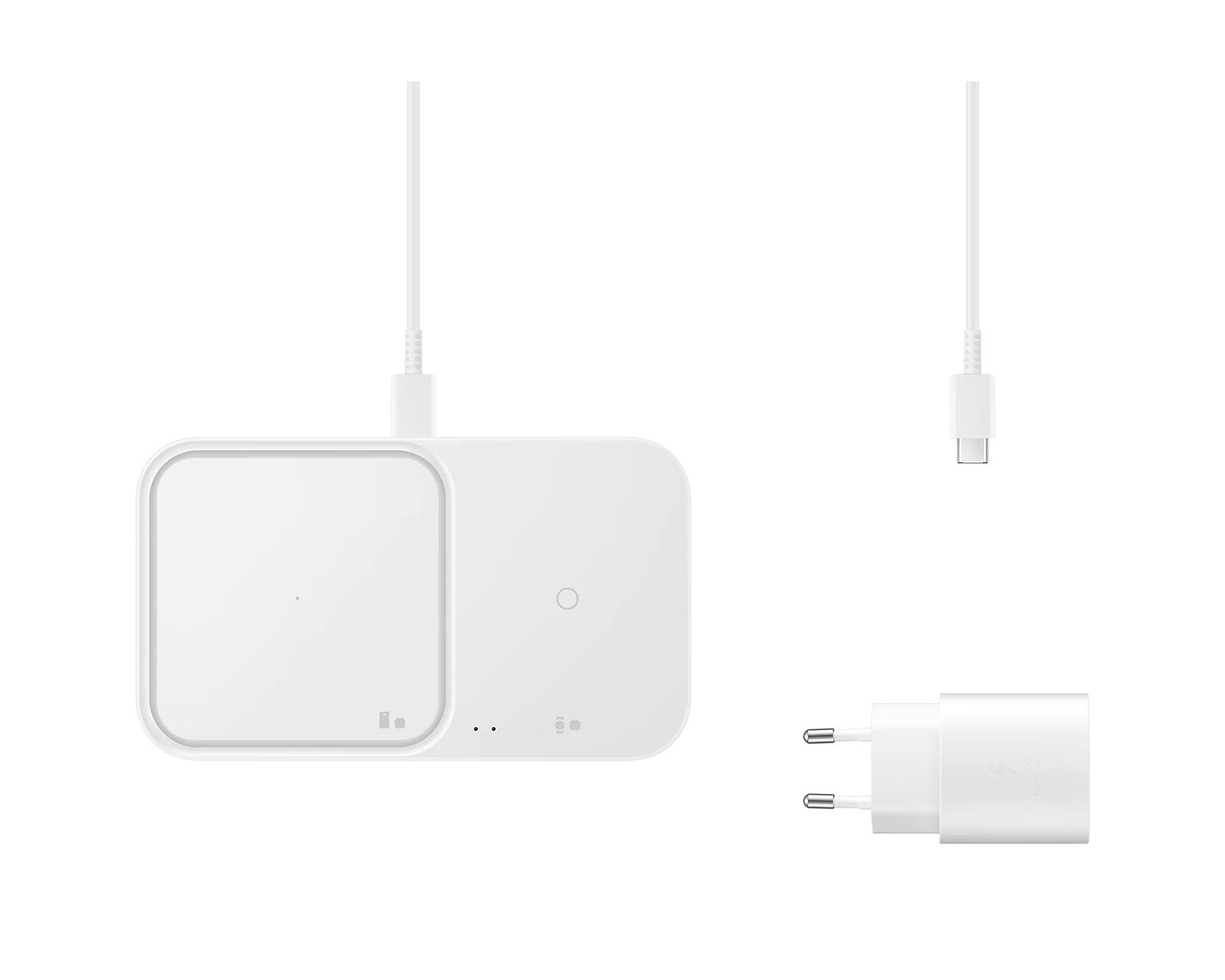 Samsung Wireless Charger Duo mit Schnellladeadapter EP-P5400T - Induktive Ladestation (White) EP-P5400TWEGEU