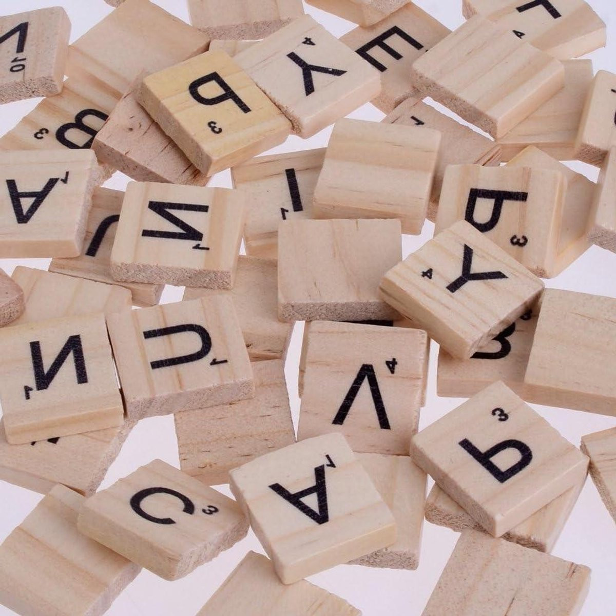 Houten Scrabble Hoofdletters Natuurlijk - 18 x 20 mm