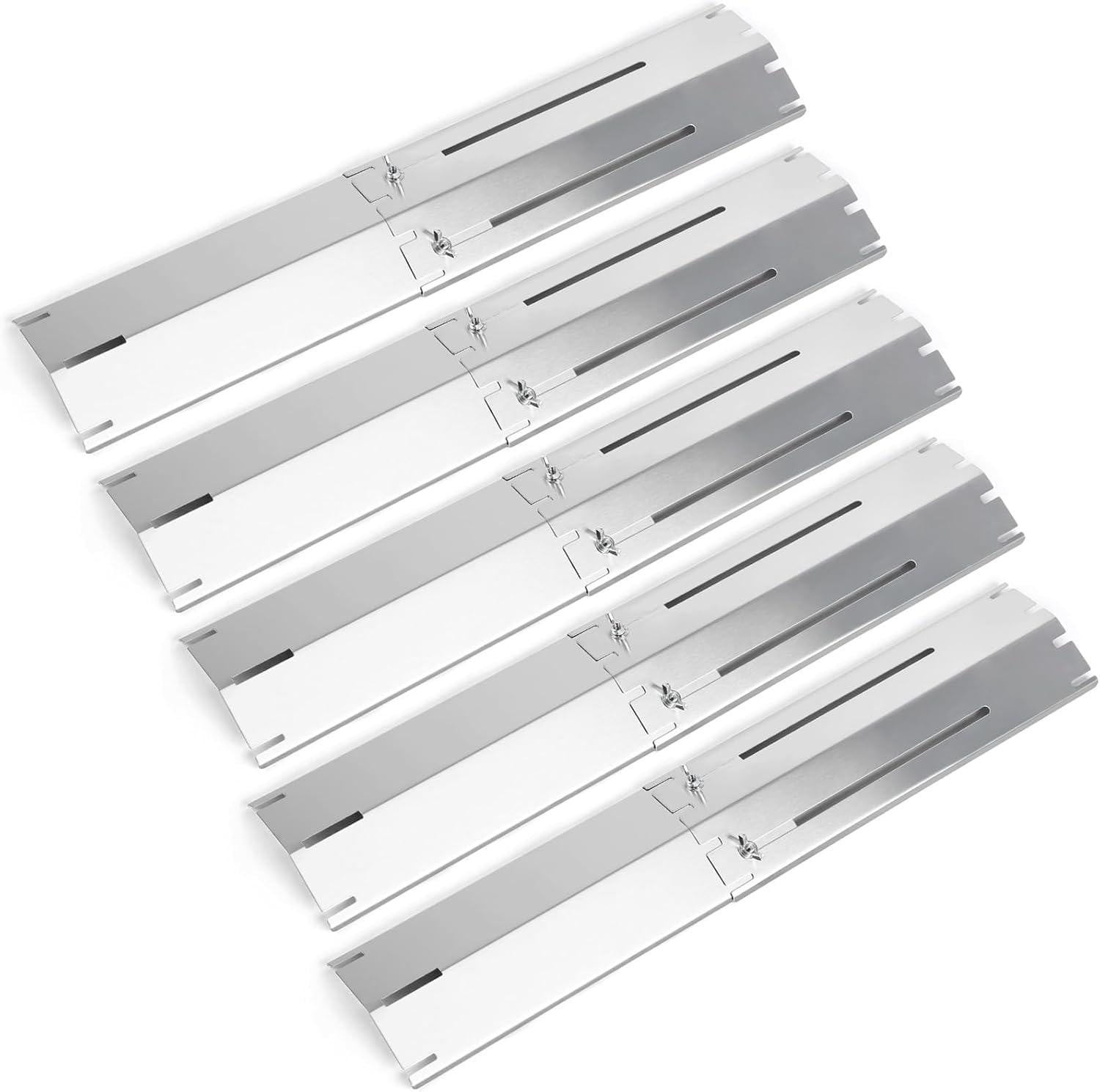 Merkloze Gasgrill Brander Cover met RVS Warmteplaat voor Barbecue, 30-53 cm