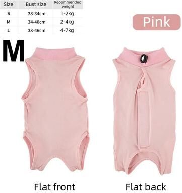 Uplift Treasures Cat Recovery Surgery Jumpsuit pink m