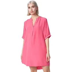 PM SELECTED Damen Longbluse Leichtes Longshirt Bluse mit Bündchen & Galonstreifen in Einheitsgröße PM23