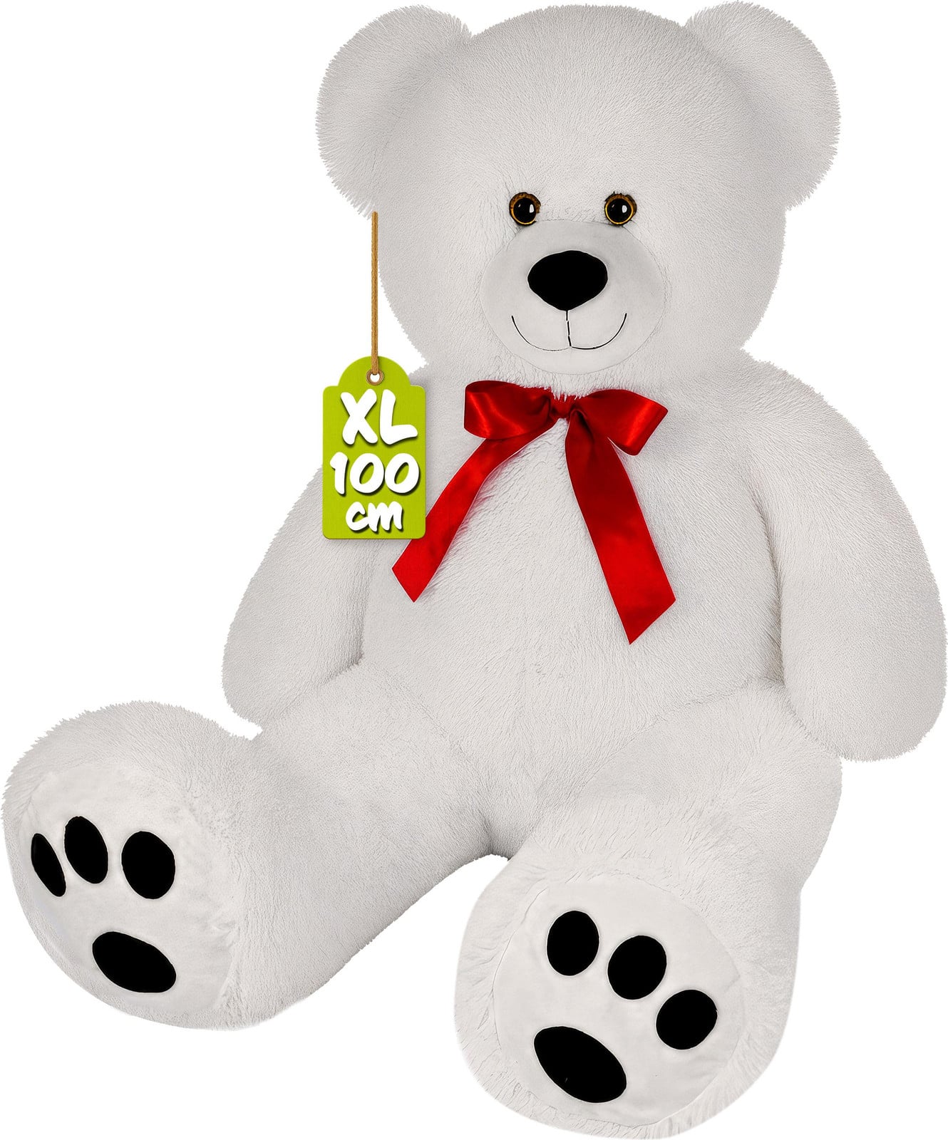 Monzana Knuffelbeer XL Wit Groot Pluche Knuffeldier 100 cm