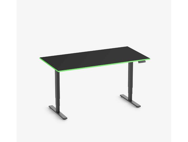 FOKUS Gamingschreibtisch Schwarz 160x80 Rechteck Acid Green